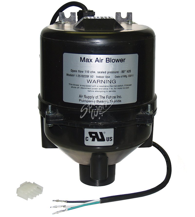 MAX AIR BLOWER. 2.0HP, 120V WITH AMP PLUG The Spa Works